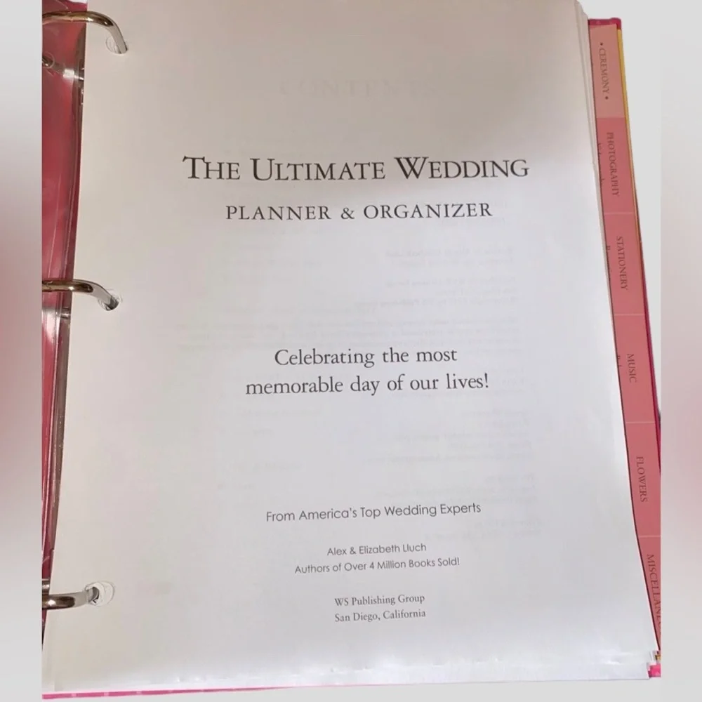 Wedding planner and organizer binder New